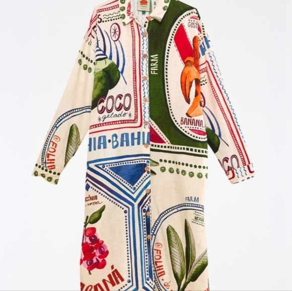 FARM Rio | Dresses | Iso Farm Rio Set White Our Stamps Shirtdress Iso ...